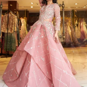 pink gown